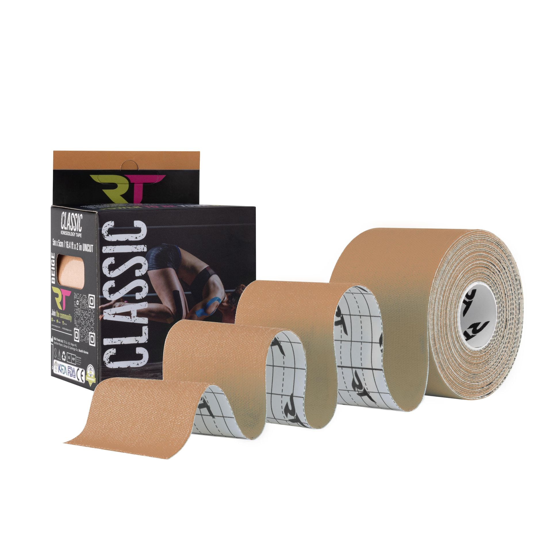 REA Tape Classic taśma kinesiology (beżowa)