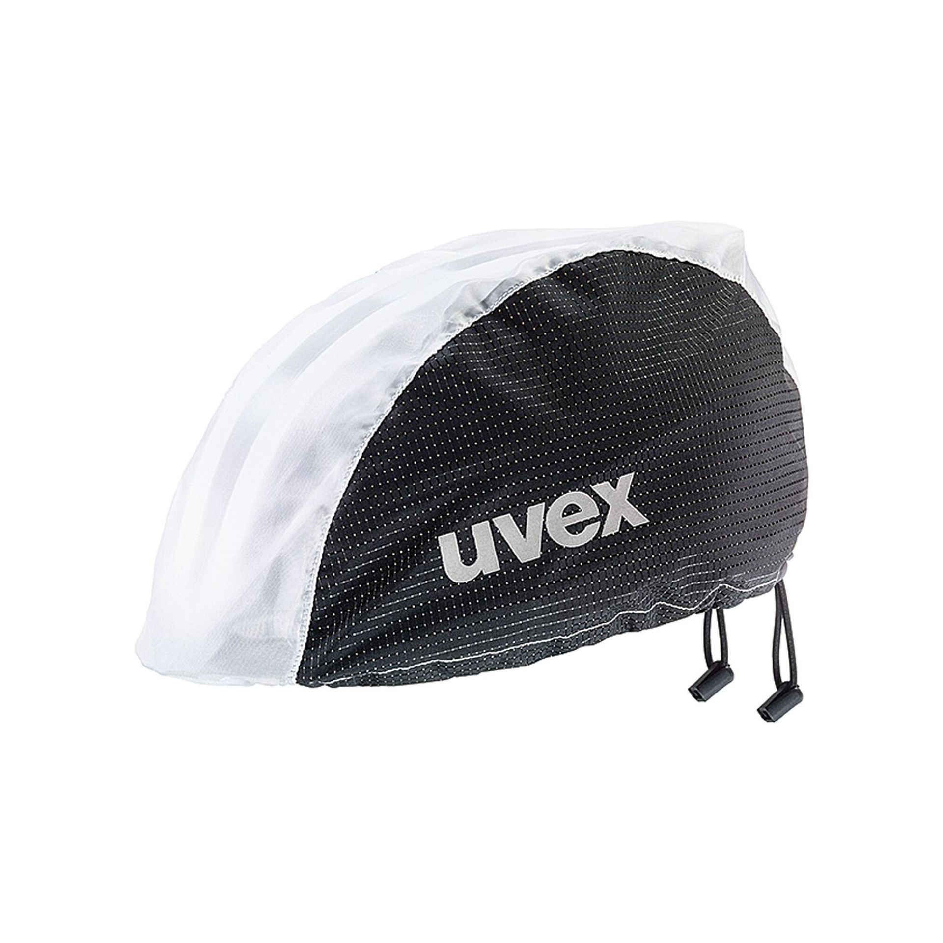 UVEX Pokrowiec przeciwdeszczowy na kask rowerowy, czarno-biały, rozmiar L/XL