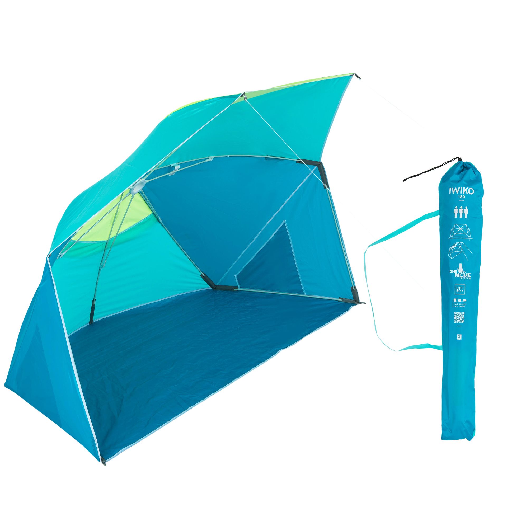 Parasol plażowy przeciwsłoneczny Olaian Iwiko 180 UPF50+ 3-osobowy