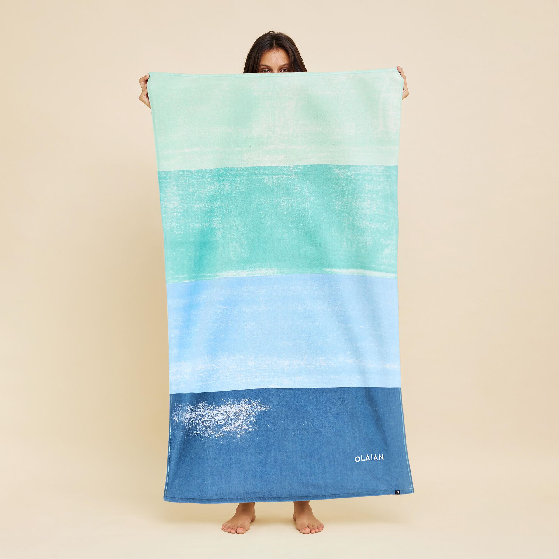 Zdjęcia - Ręcznik OLAIAN  plażowy  L Aqua 145 x 85 cm 