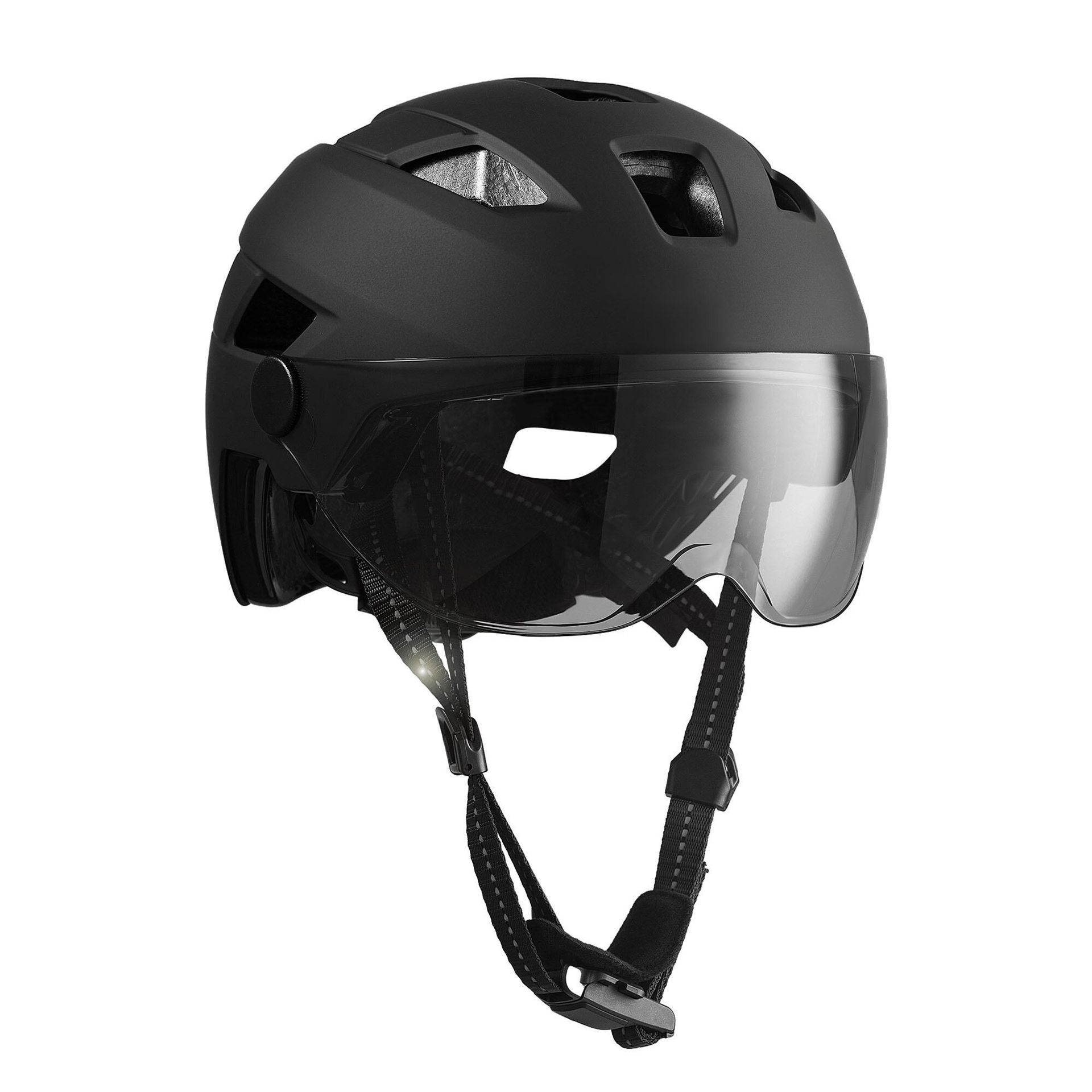 Kask E-Rowerowy Z Daszkiem I Lampką Led | Rozmiar L (55-61 Cm) | Certyfikowany