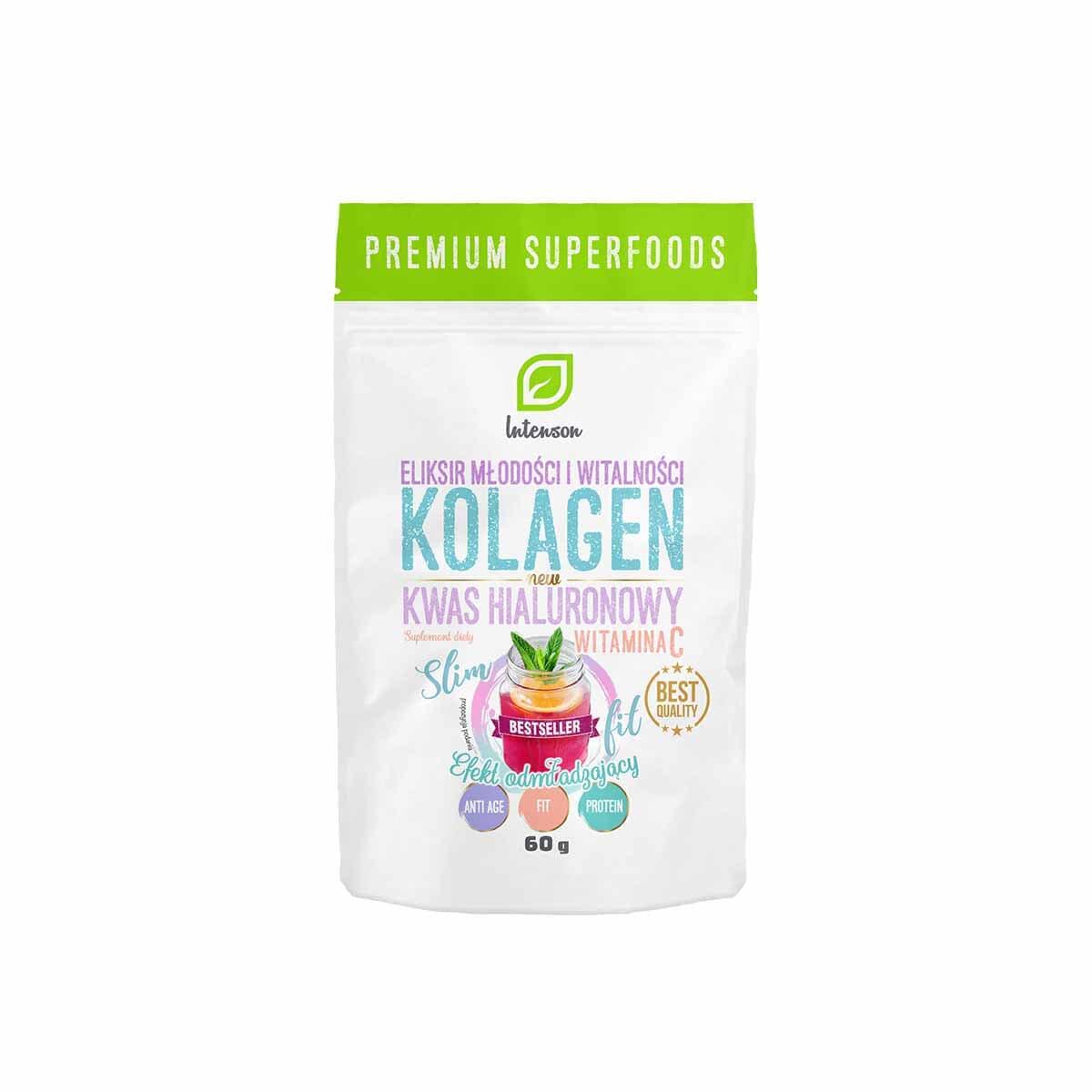 Intenson Kolagen + kwas hialuronowy + witamina C 60g