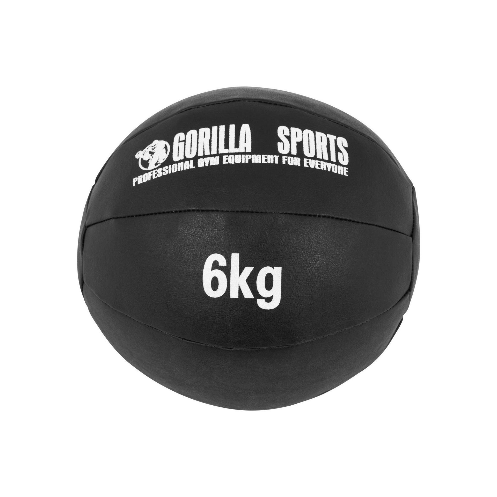 Gorilla Sports Piłka lekarska ze skóry syntetycznej 6kg (100783-00019-0011)