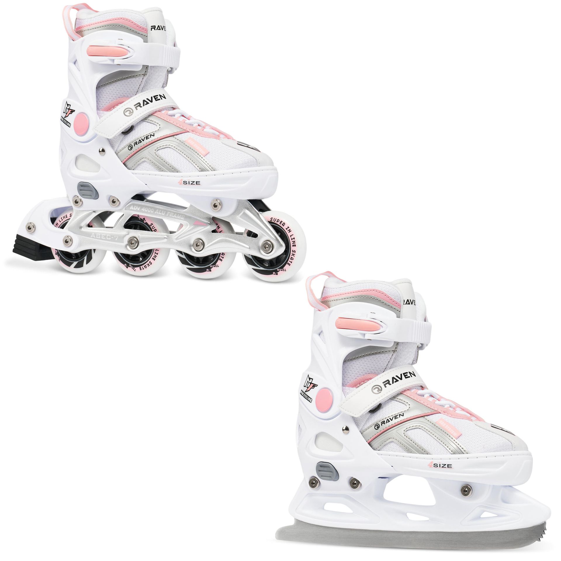 Rolki Łyżwy 2w1 Raven Pulse White/Pink 37-40