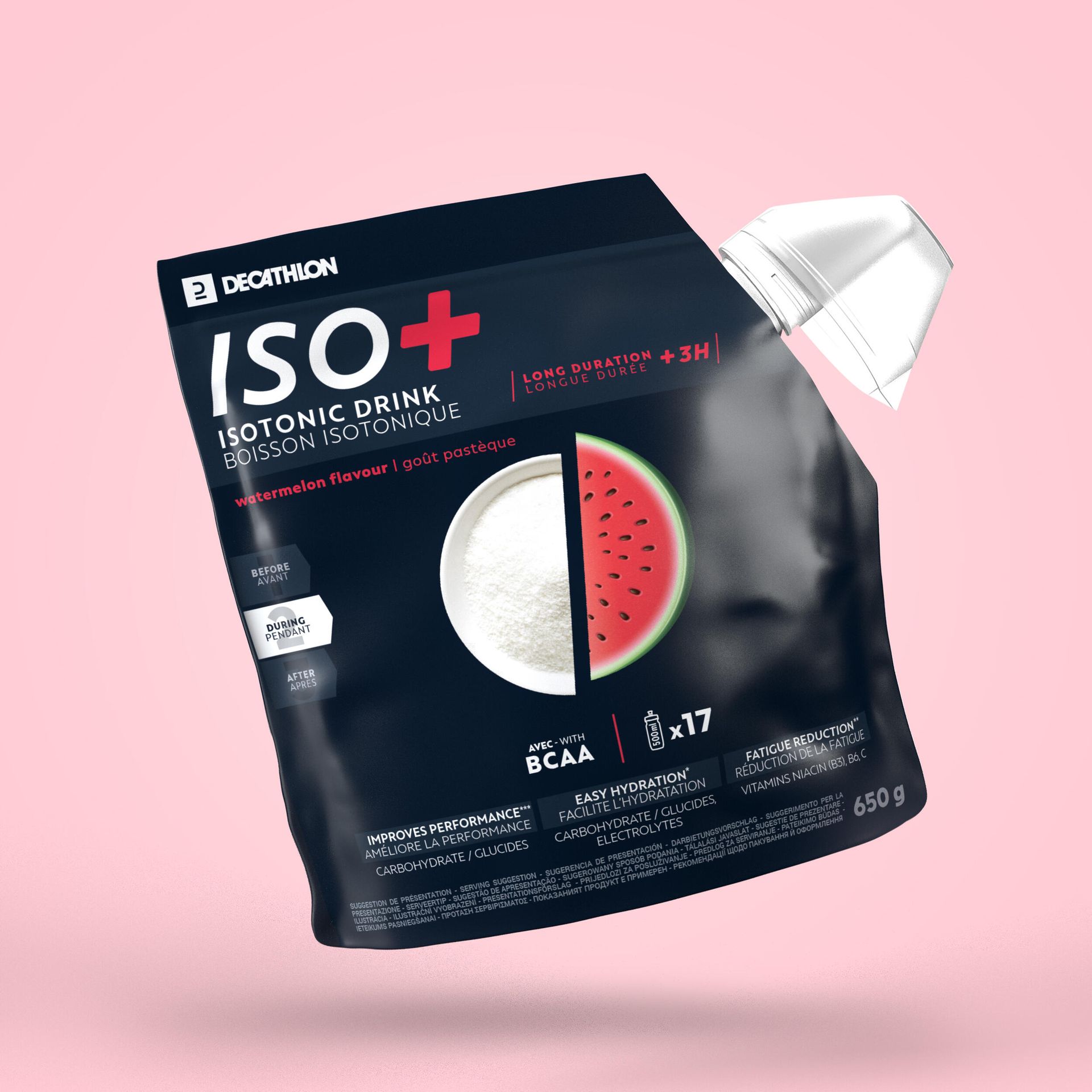 Napój izotoniczny w proszku Decathlon ISO+ brzoskwiniowy 650 g