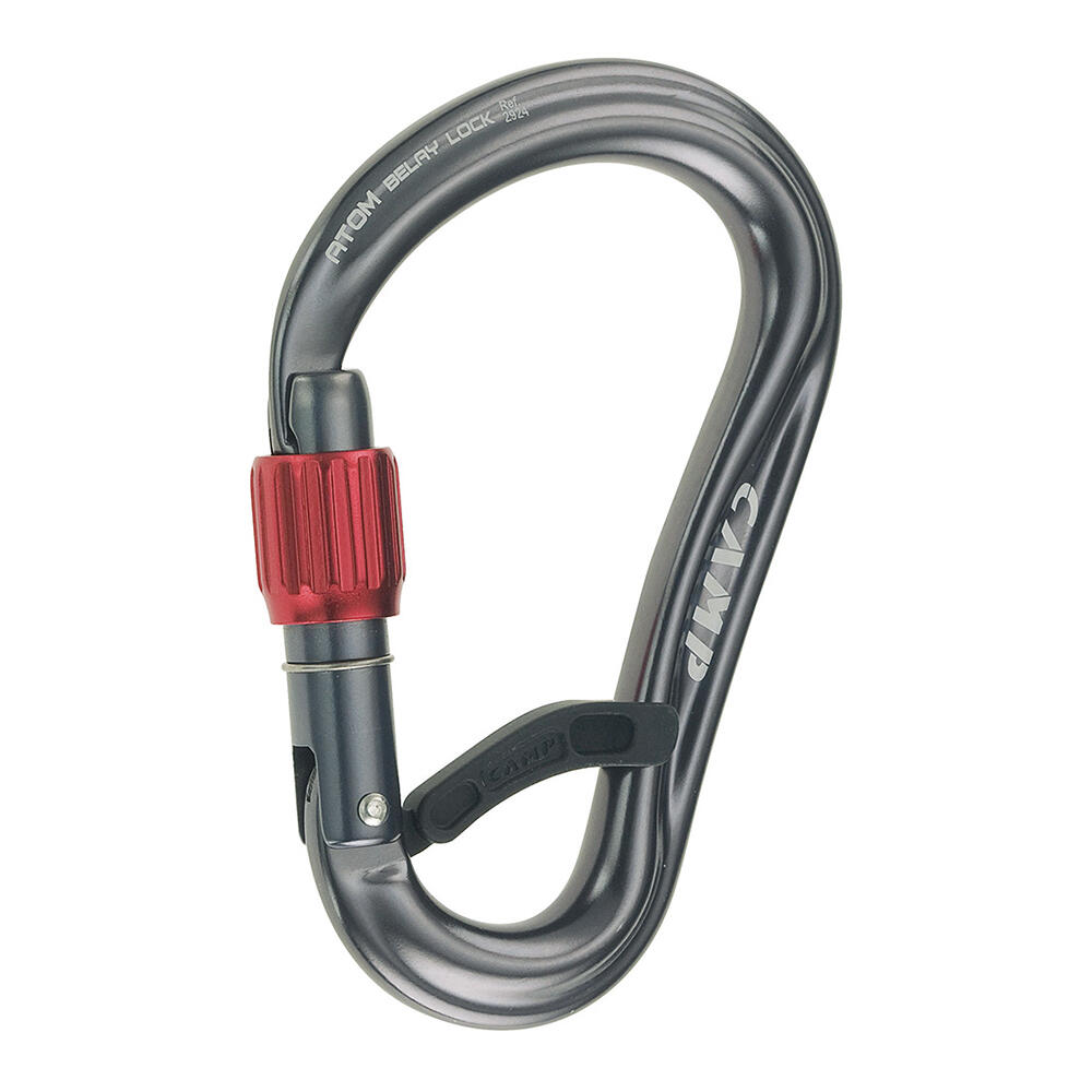 Camp Atom Belay Lock Karabinek, gun metal 2021 Karabinki zakręcane 2924