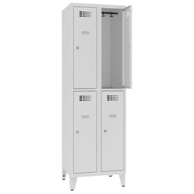 Pojemna szafa metalowa z solidnym zamkiem na klucz SUS 322 W ST na nogach