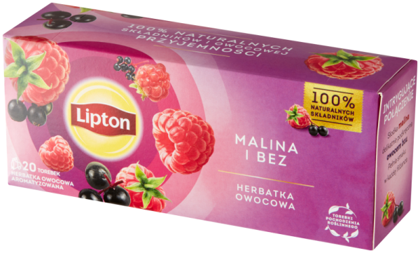 Lipton Herbata owocowa malina i bez 20 torebek