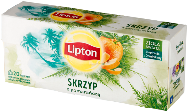 Lipton Herbatka ziołowa aromatyzowana skrzyp z pomarańczą 20g 20 torebek