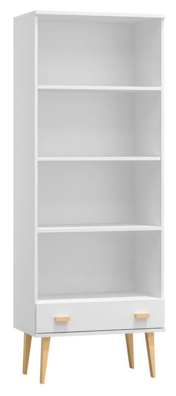 Regał drewniany Venuci Szuflada 89 cm biały