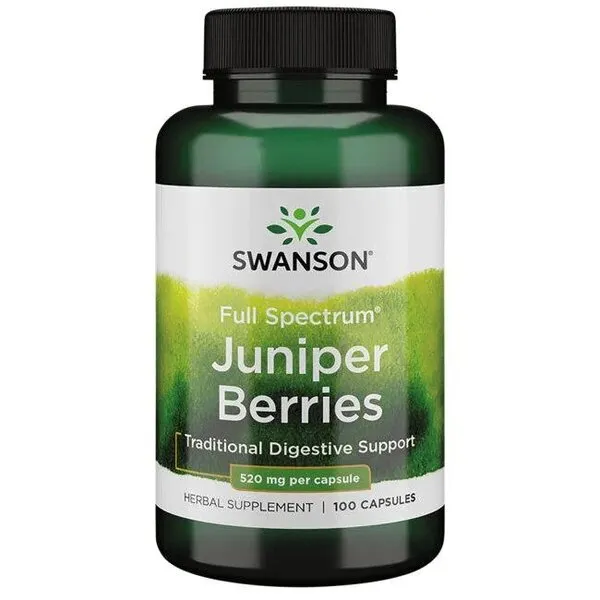 Swanson - Full Spectrum Juniper Berries, Wsparcie Trawienia, 520mg, 100 kapsułek