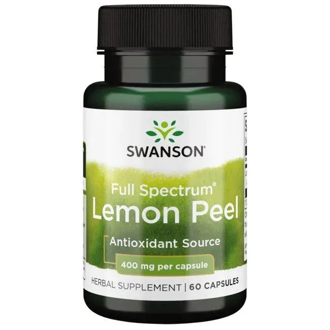 Swanson - Full Spectrum Lemon Peel, Skórka Cytryny, 400mg, 60 kapsułek