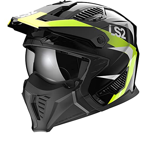 LS2, crossoverowy kask motocyklowy DRIFTER Triality H-V yellow 2206, XS