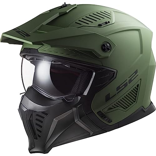 LS2, crossoverowy kask motocyklowy DRIFTER solid mat military green 2206, L