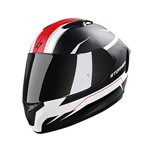 STORMER, Kask full face motocyklowy ZS-601 STAR white grey red matt, M