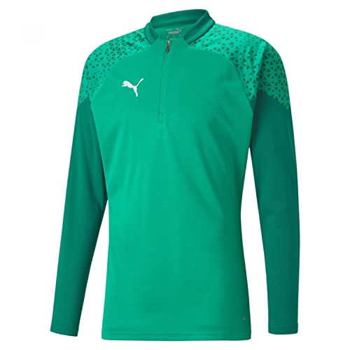 PUMA TeamCUP Top treningowy z zamkiem 1/4, zielony (Pepper Green)