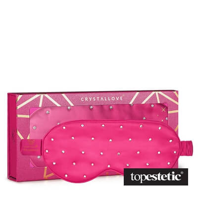 Crystallove Crystalized Silk Eye Mask Jedwabna opaska na oczy zdobiona kryształkami (kolor Hot Pink) 1 szt