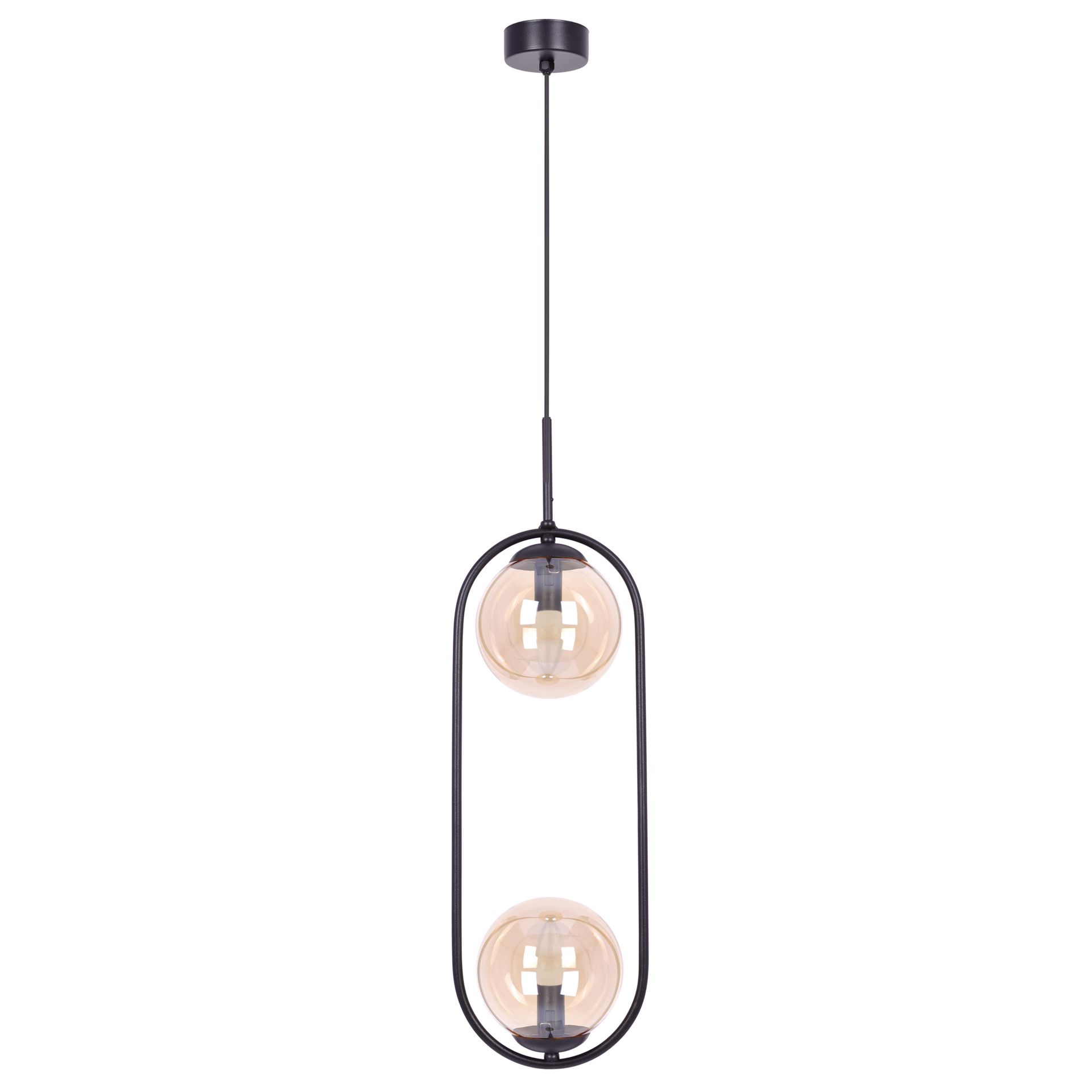 Efektowna lampa wisząca z bursztynowymi kloszami K-5121 z serii VENTA