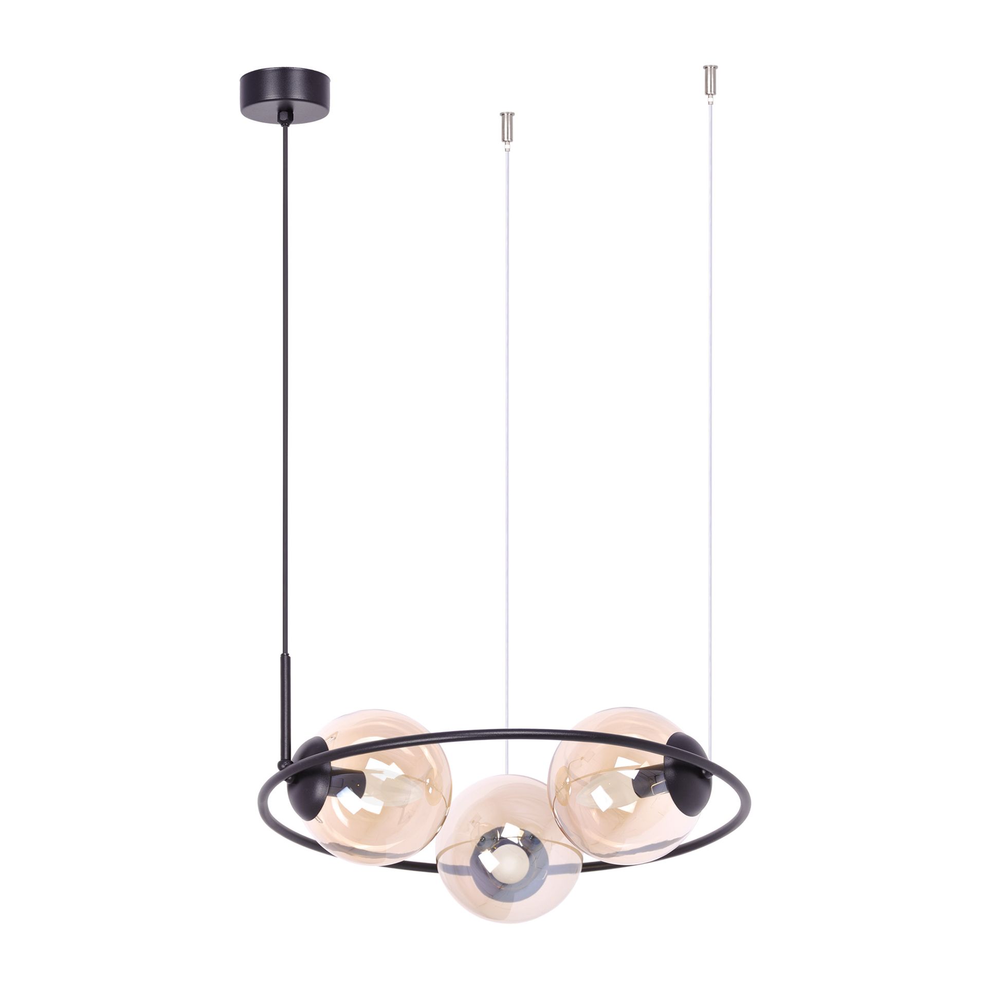 Nowoczesna lampa wisząca z bursztynowymi kloszami K-5124 z serii VENTA