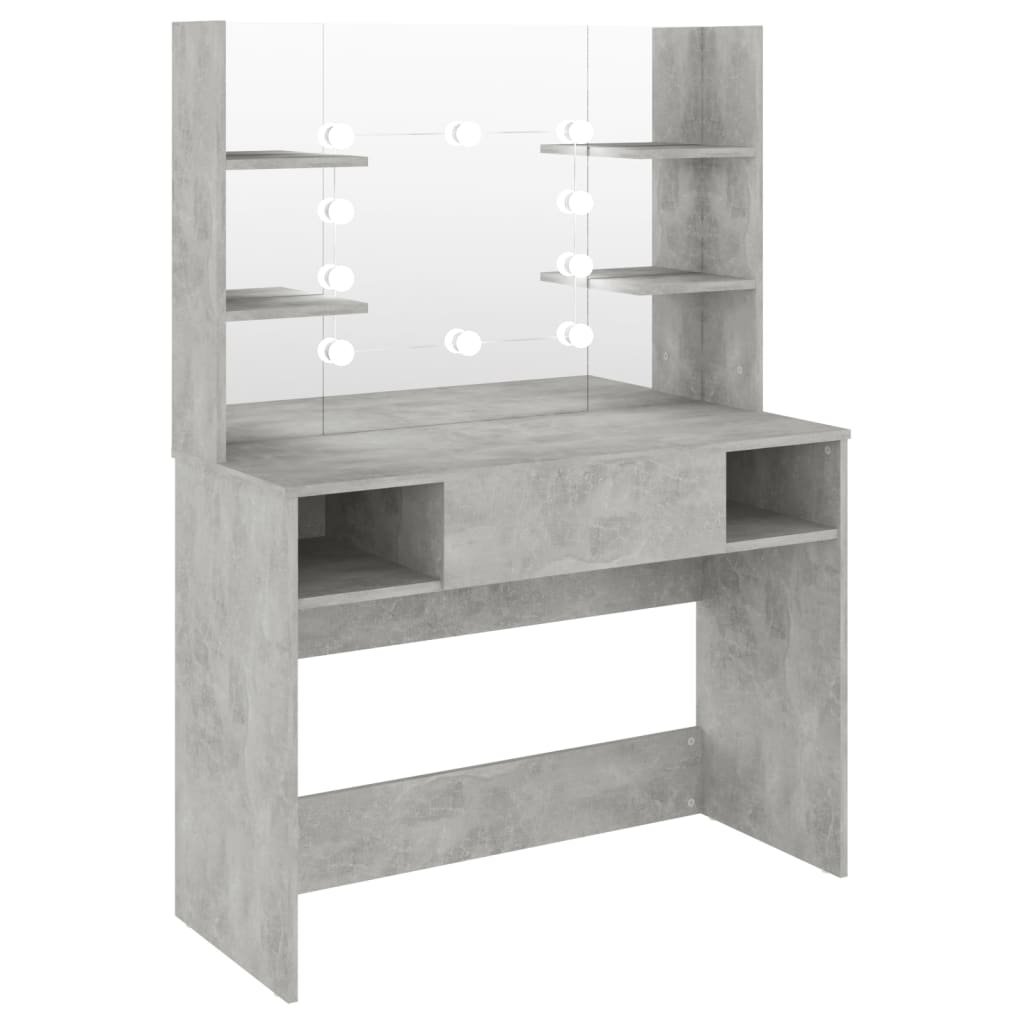shumee Toaletka z oświetleniem LED 100x40x135 cm MDF szarość betonu