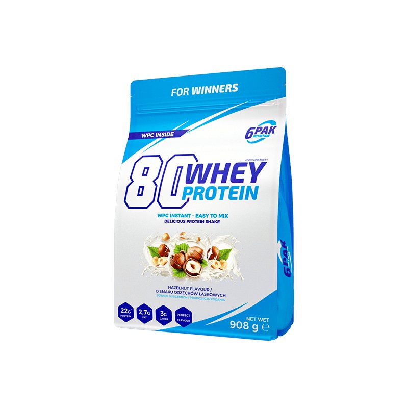Białko 6PAK 80 Whey Protein 908 g Hazelnut (5902811811255)