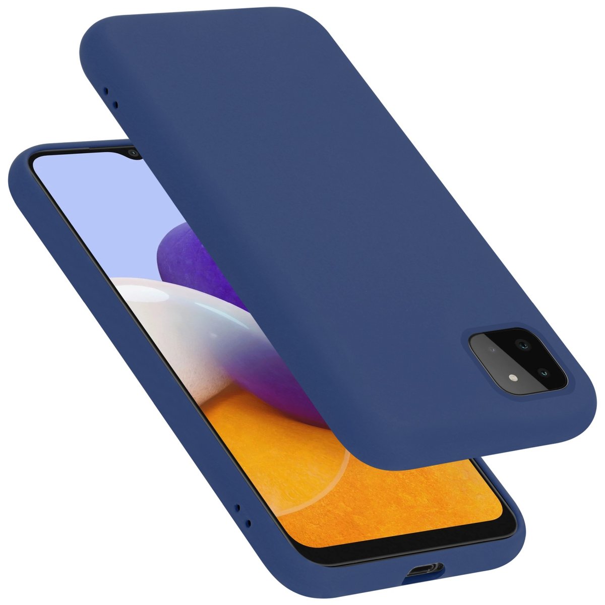 Pokrowiec Do Samsung Galaxy A22 5G Etui w LIQUID NIEBIESKI TPU Silikon Case Cover Obudowa Ochronny Cadorabo