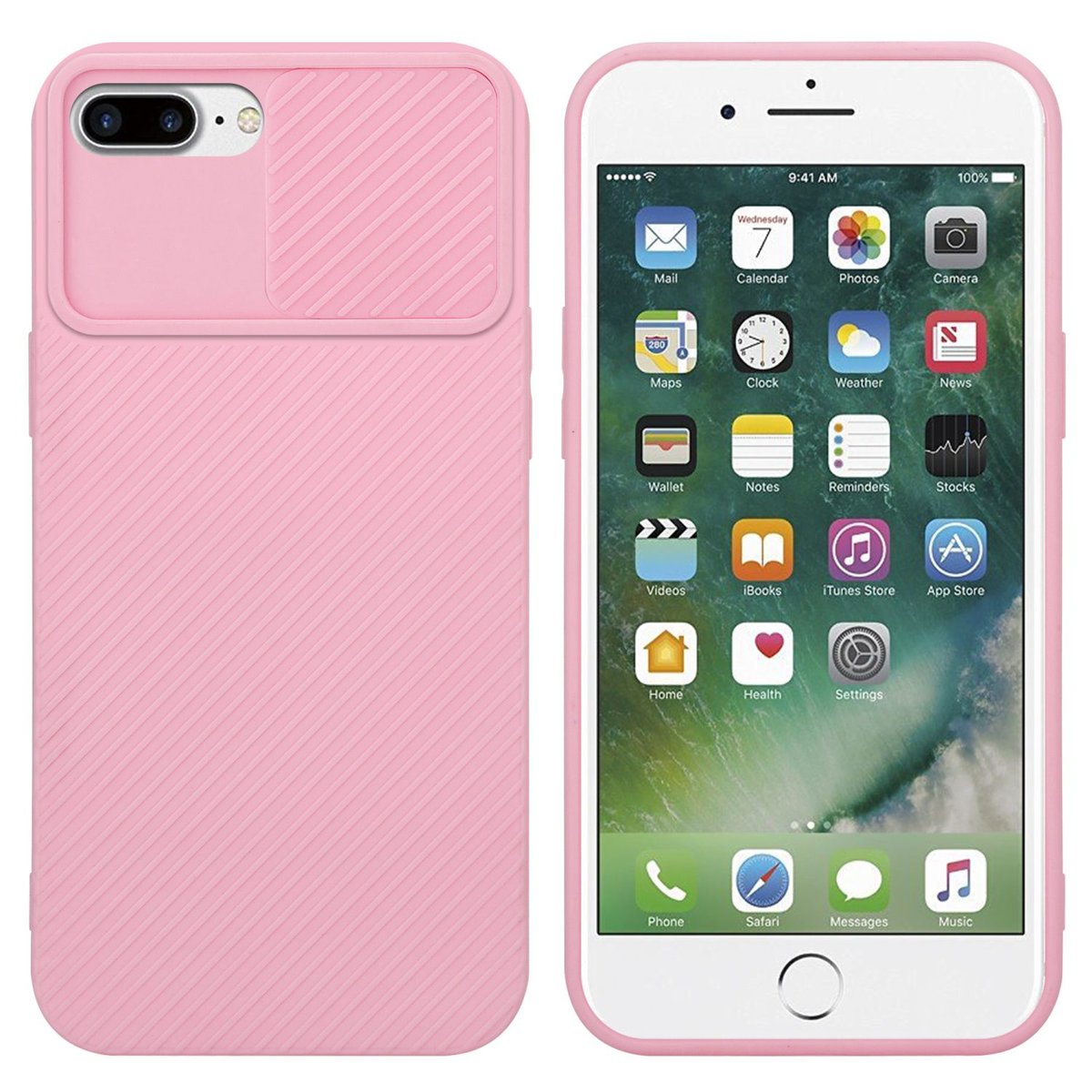 Pokrowiec Do Apple iPhone 7 PLUS / 7S PLUS / 8 PLUS Etui w Bonbon róża Obudowa Case Cover Ochrona kamery Cadorabo