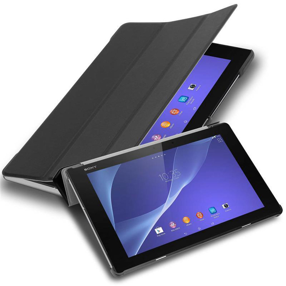 Pokrowiec Do Sony Xperia Tablet Z2 (10.1 cala) Etui w SATYNOWA CZERŃ Obudowa Case Cover Portfel Ochronny Cadorabo