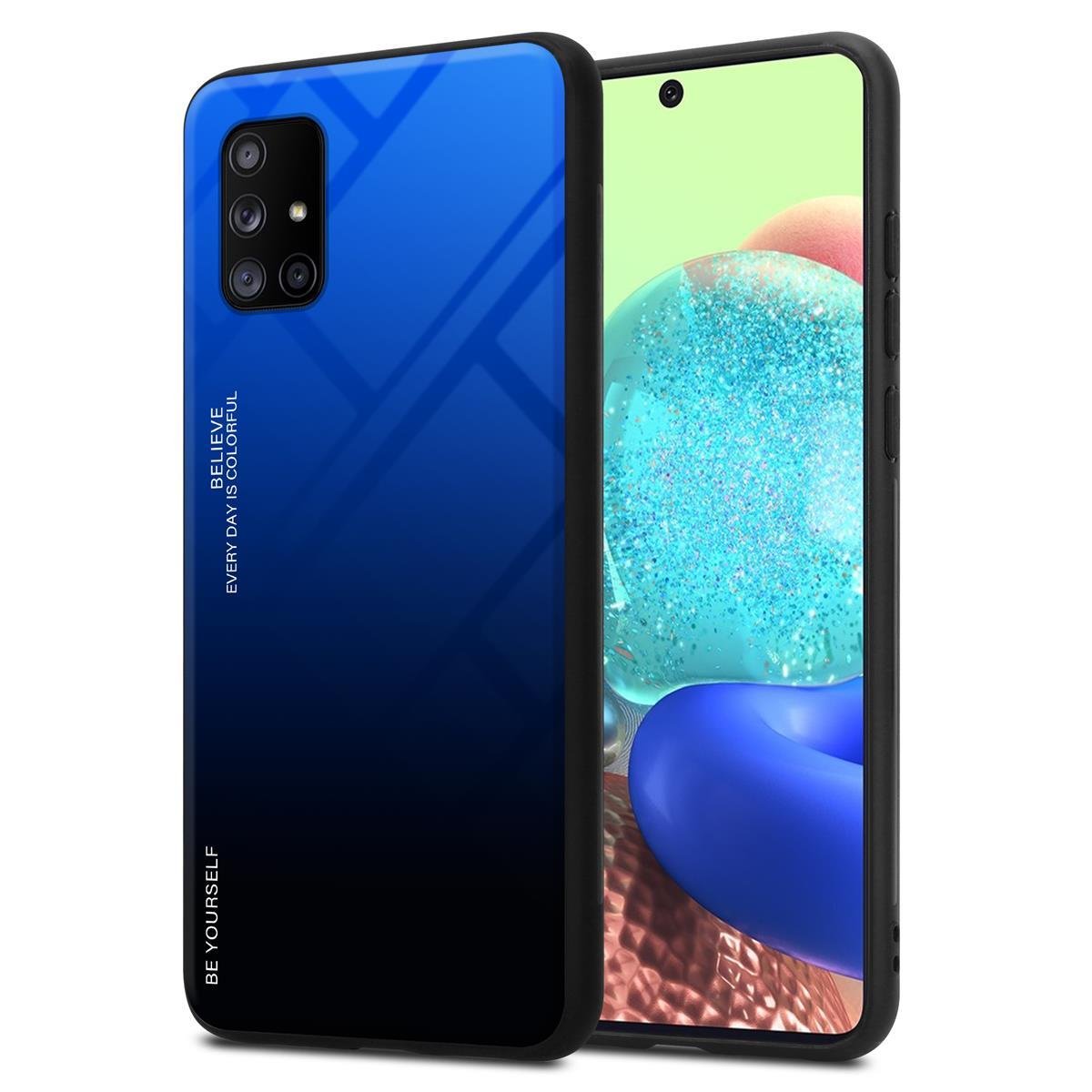 Pokrowiec Do Samsung Galaxy A71 5G Etui w NIEBIESKO - CZARNY TPU Obudowa Case Cover Plecki Ochronny Cadorabo