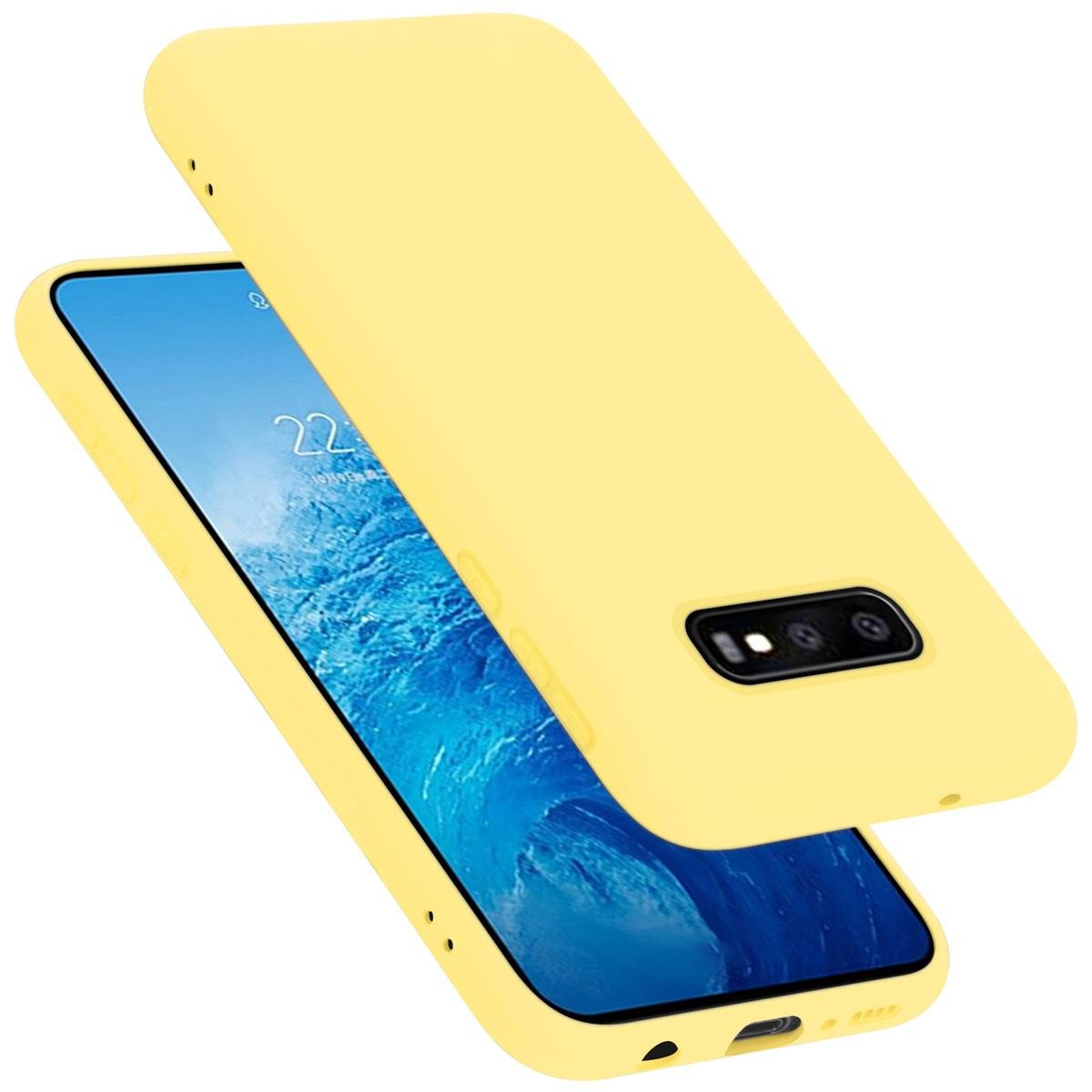 Pokrowiec Do Samsung Galaxy S10e Etui w LIQUID ŻÓŁTY TPU Silikon Case Cover Obudowa Ochronny Cadorabo