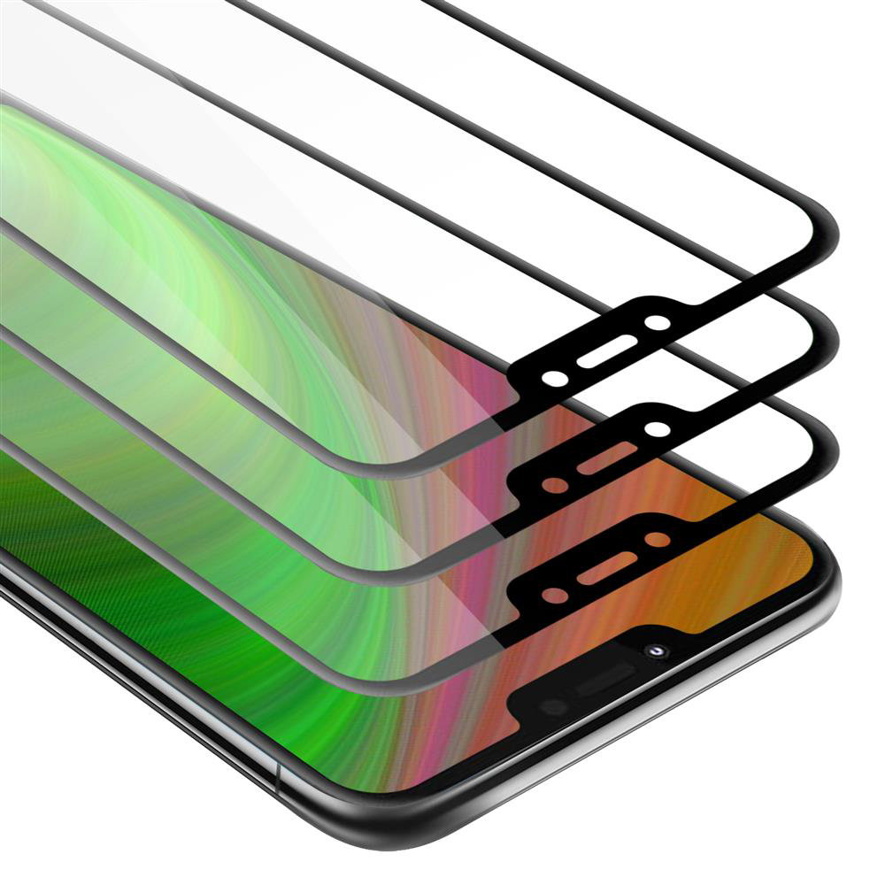 3x Szkło Hartowane Do Motorola MOTO G7 POWER Folia pancerna Ochronny w PRZEZROCZYSTY Z CZARNYM Tempered Glass Cadorabo