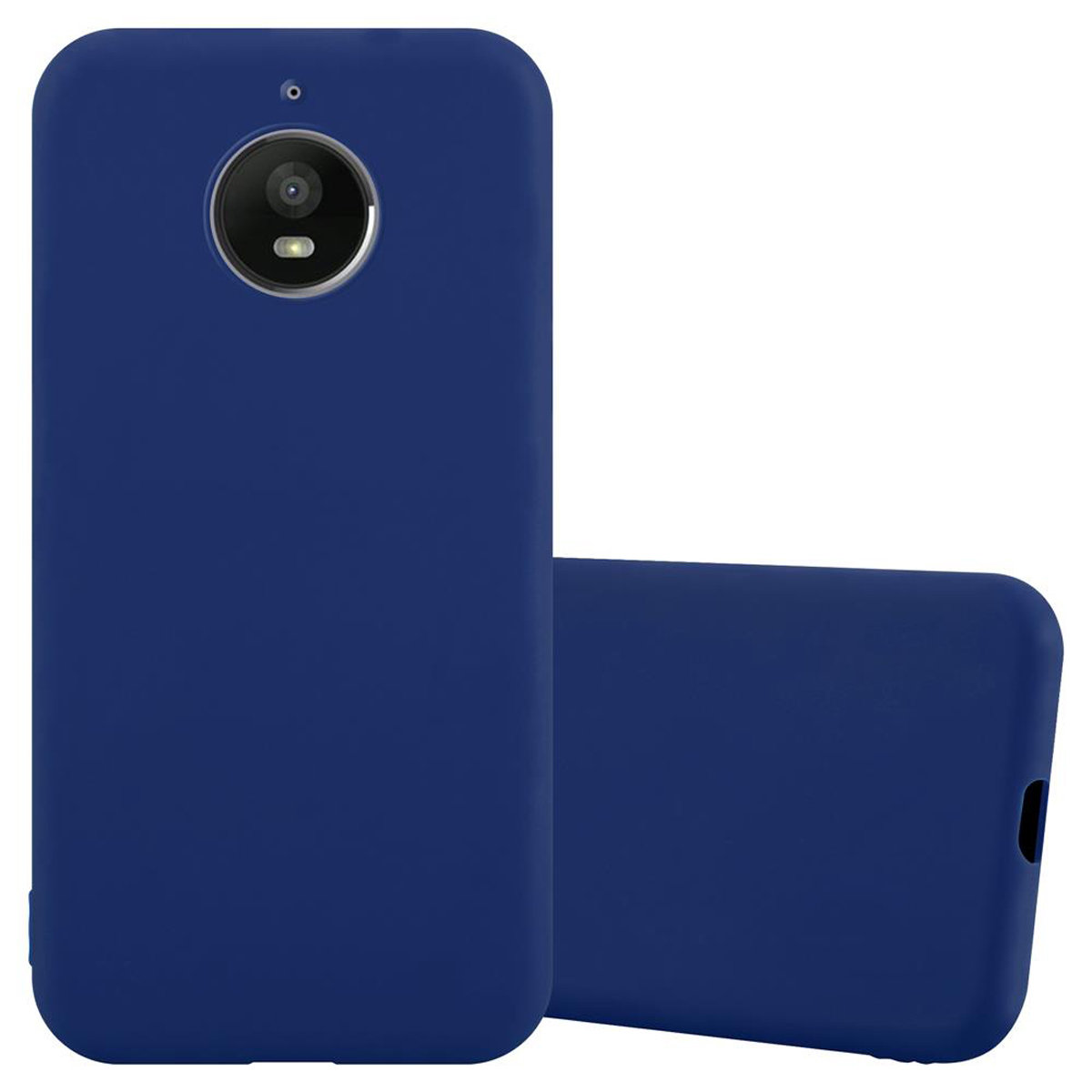 Pokrowiec Do Motorola MOTO E4 PLUS Etui w CANDY CIEMNY NIEBIESKI TPU Silikon Obudowa Case Cover Ochronny Plecki Cadorabo