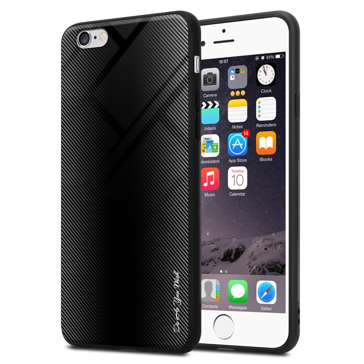 Pokrowiec Do Apple iPhone 6 / 6S w CZARNY OPAL  TPU Etui Ochronny Case Cover Obduowa Silikon Cadorabo