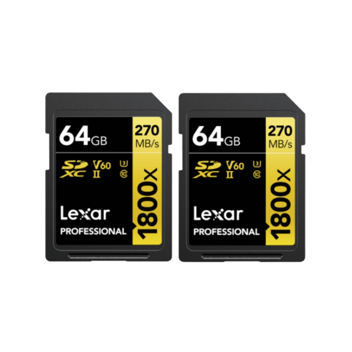 Lexar Pro 1800X Sdxc U3 (V60) Uhs-Ii R270/W180 64Gb - 2Pack