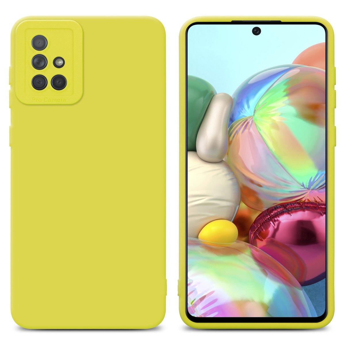 Pokrowiec Etui Do Samsung Galaxy A71 4G w FLUID ŻÓŁTY TPU Silikonowe Obudowa Ochronny Case Cover Cadorabo