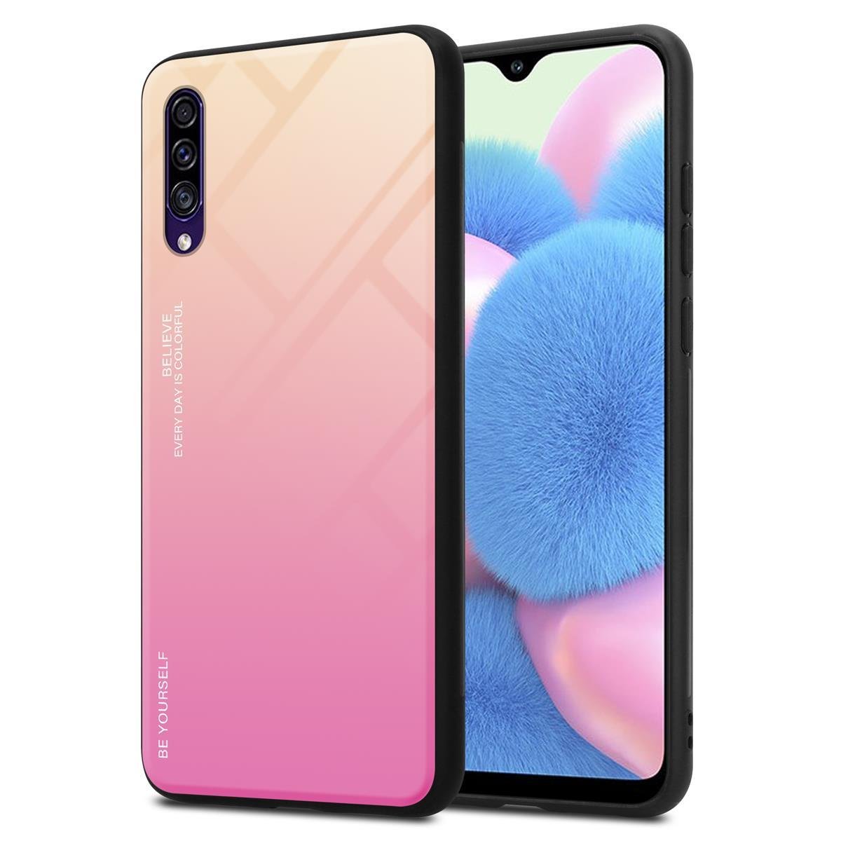 Pokrowiec Do Samsung Galaxy A50 4G / A50s / A30s Etui w ŻÓŁTO - RÓŻOWY TPU Obudowa Case Cover Plecki Ochronny Cadorabo