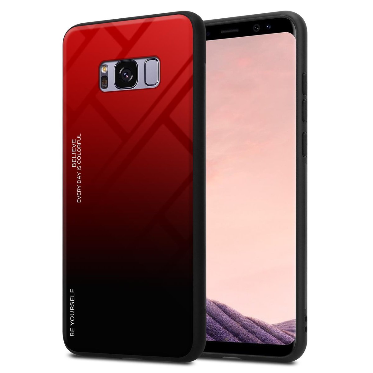 Pokrowiec Do Samsung Galaxy S8 PLUS Etui w CZERWONO - CZARNY TPU Obudowa Case Cover Plecki Ochronny Cadorabo