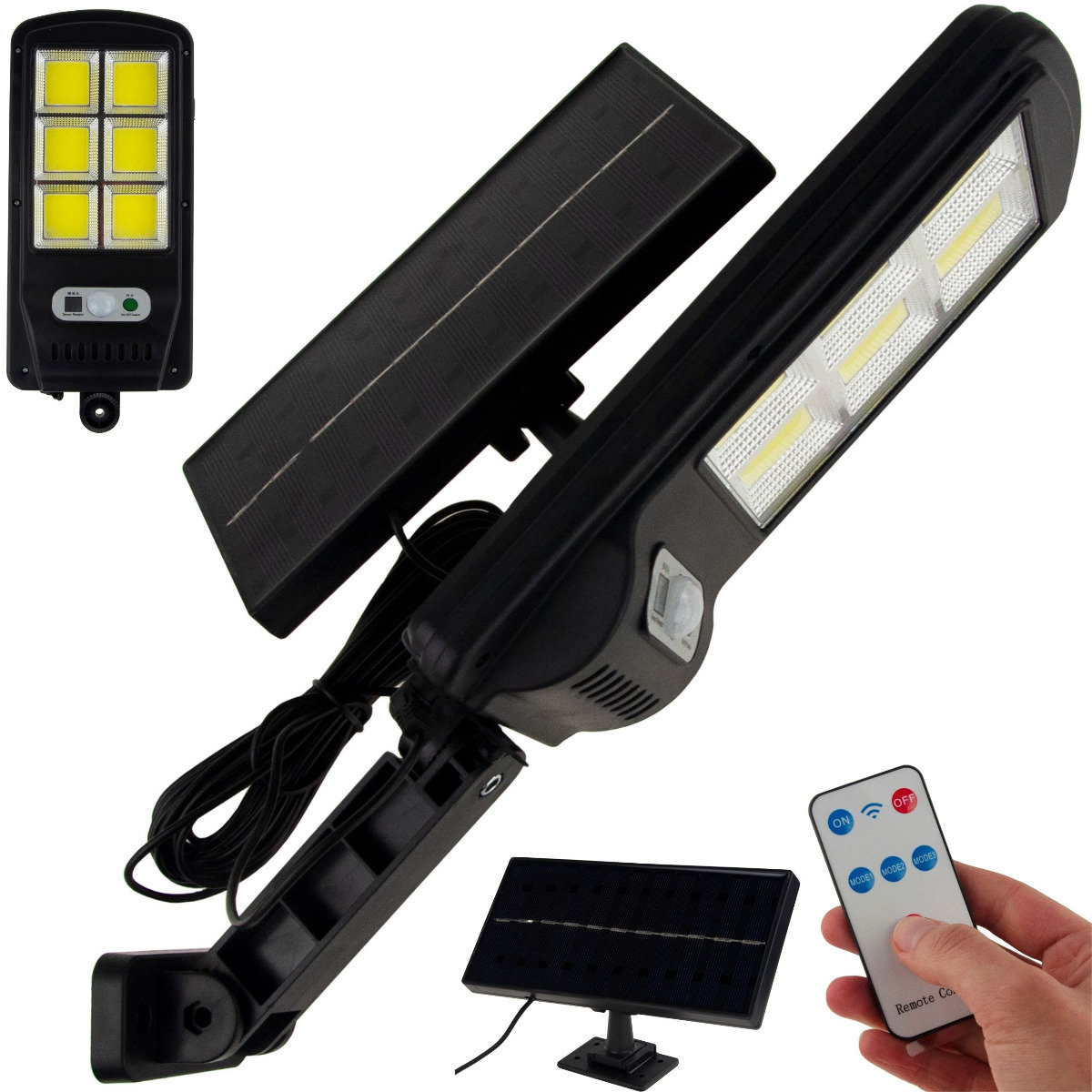 Lampa Solarna Czujnik Ruchu Zmierzchu Osobno Panel