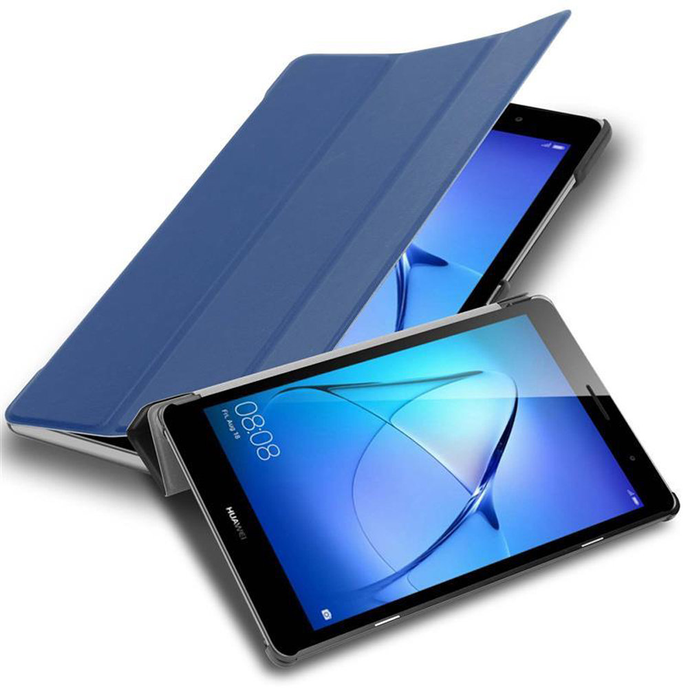 Etui Do Huawei MediaPad T3 8 (8.0 cala) w CIEMNO NIEBIESKI JERSEY Pokrowiec Portfel Case Cover Obudowa Ochronny Cadorabo