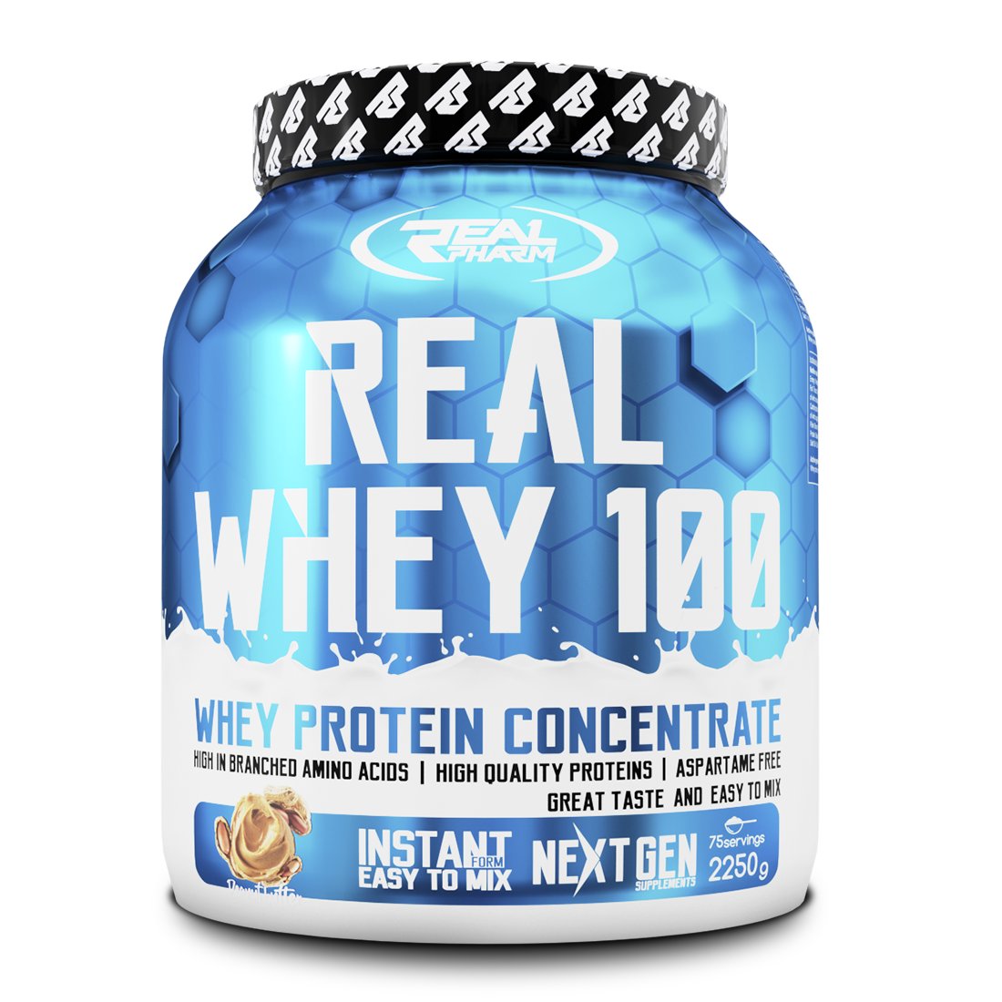 BIAŁKO Real Pharm Real Whey 100 ODŻYWKA BIAŁKOWA - 2250g TIRAMISU