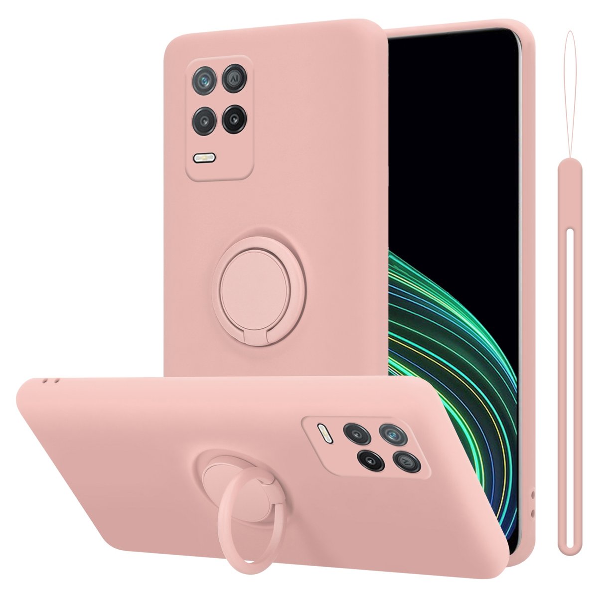Pokrowiec Do Realme 8 5G / V13 / Q3 / Q3i / Narzo 30 5G w LIQUID RÓŻOWY Etui TPU Obudowa Ochronny Case Cover Plecki Cadorabo