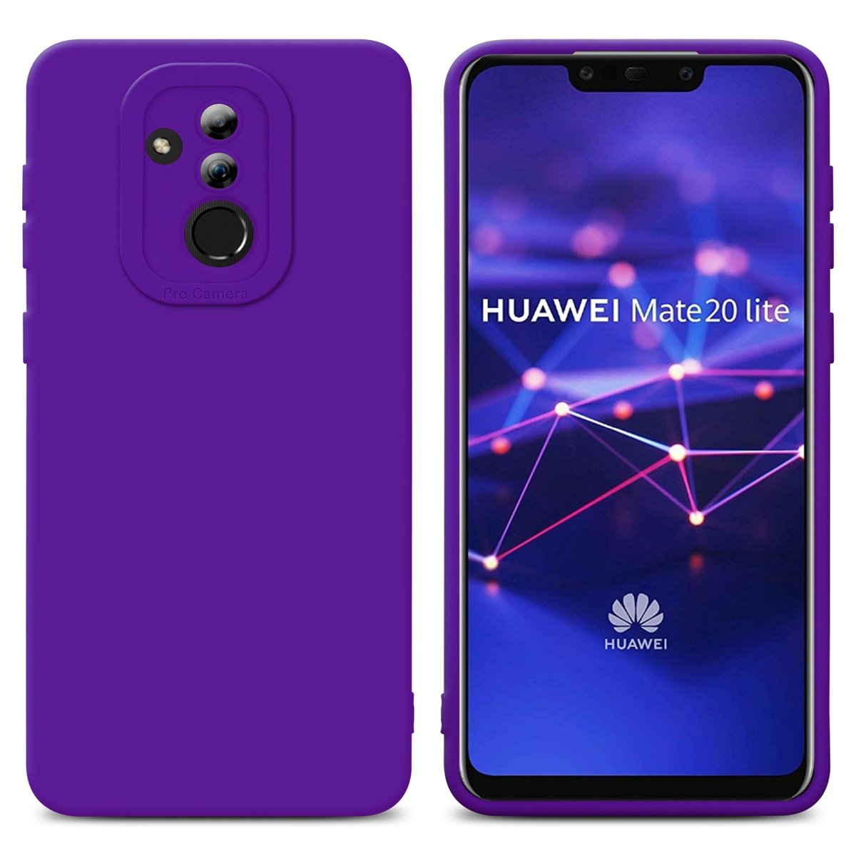 Pokrowiec Etui Do Huawei MATE 20 LITE w FLUID CIEMNY FIOLET TPU Silikonowe Obudowa Ochronny Case Cover Cadorabo