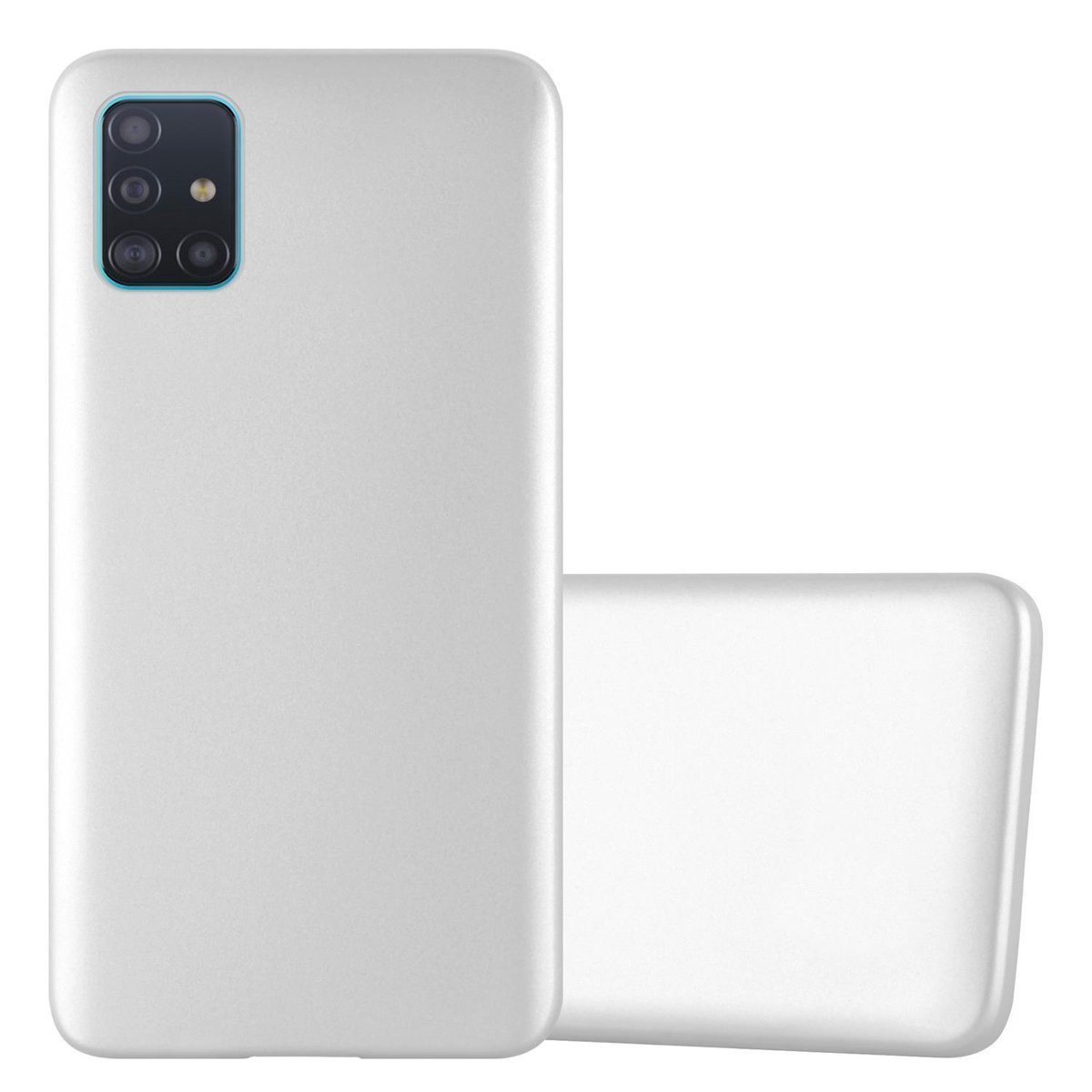 Pokrowiec Do Samsung Galaxy A71 5G w METALLIC SREBRNY Etui TPU Silikon Obudowa Ochronny Case Cover Cadorabo