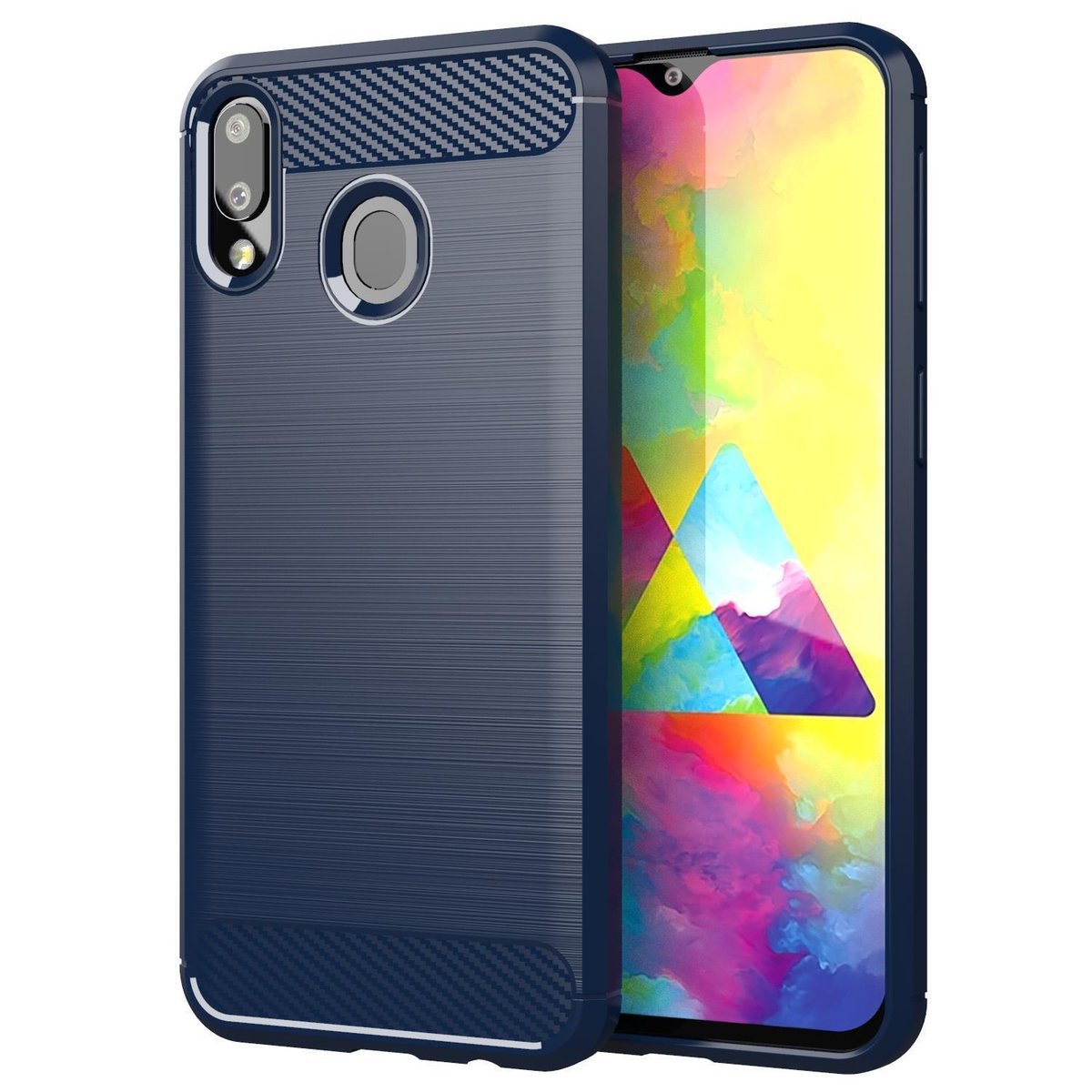 Pokrowiec Etui Do Samsung Galaxy A10s / M01s w BRUSHED NIEBIESKI Pokrowiec Ochronny Obudowa Case Cover Cadorabo