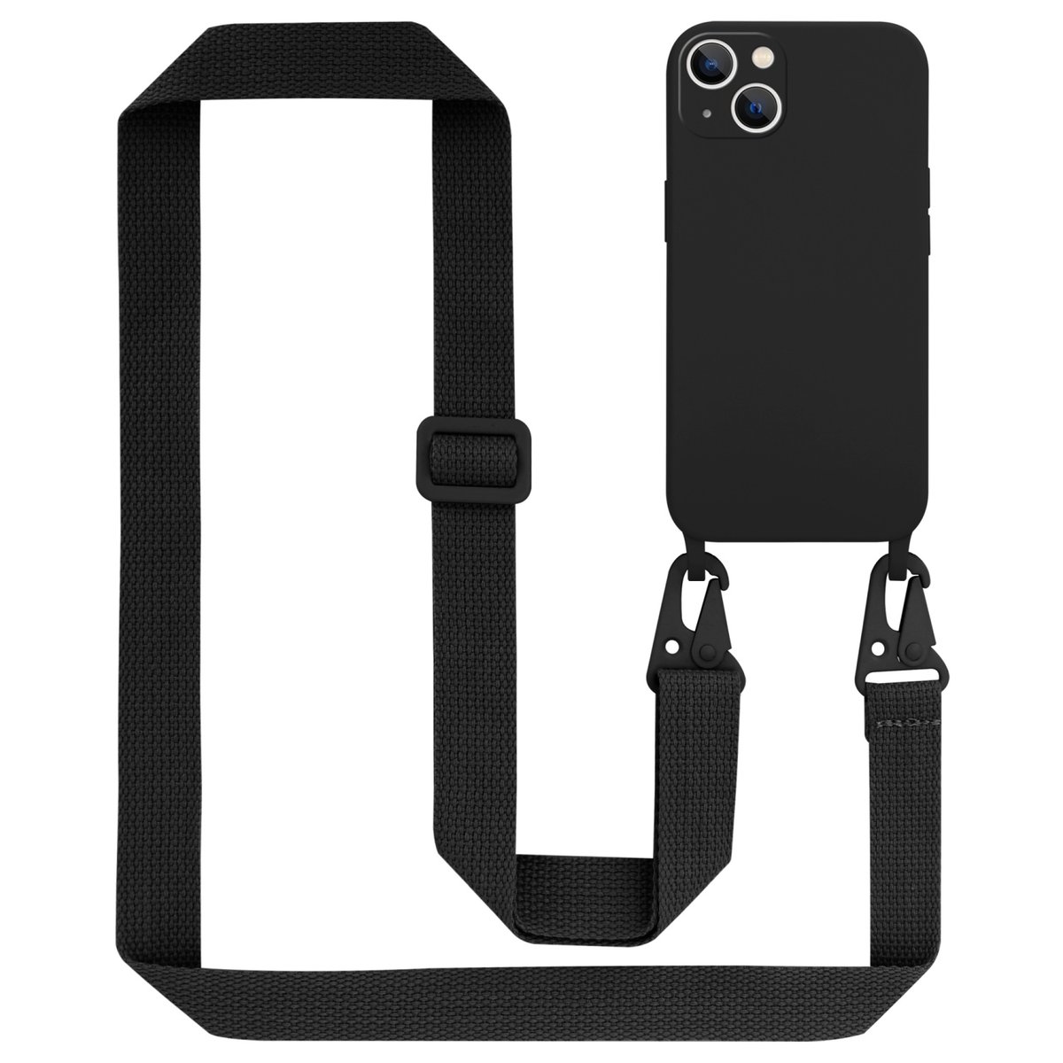 Łańcuszek Etui Do Apple iPhone 14 Pokrowiec w LIQUID CZARNY Silicone TPU Obudowa Ochronny Cadorabo