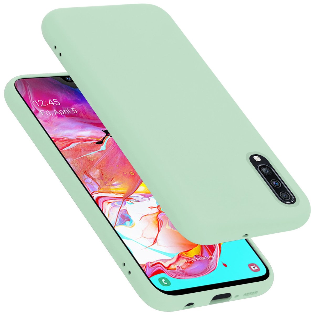 Pokrowiec Do Samsung Galaxy A70 / A70s Etui w LIQUID JASNO ZIELONY TPU Silikon Case Cover Obudowa Ochronny Cadorabo