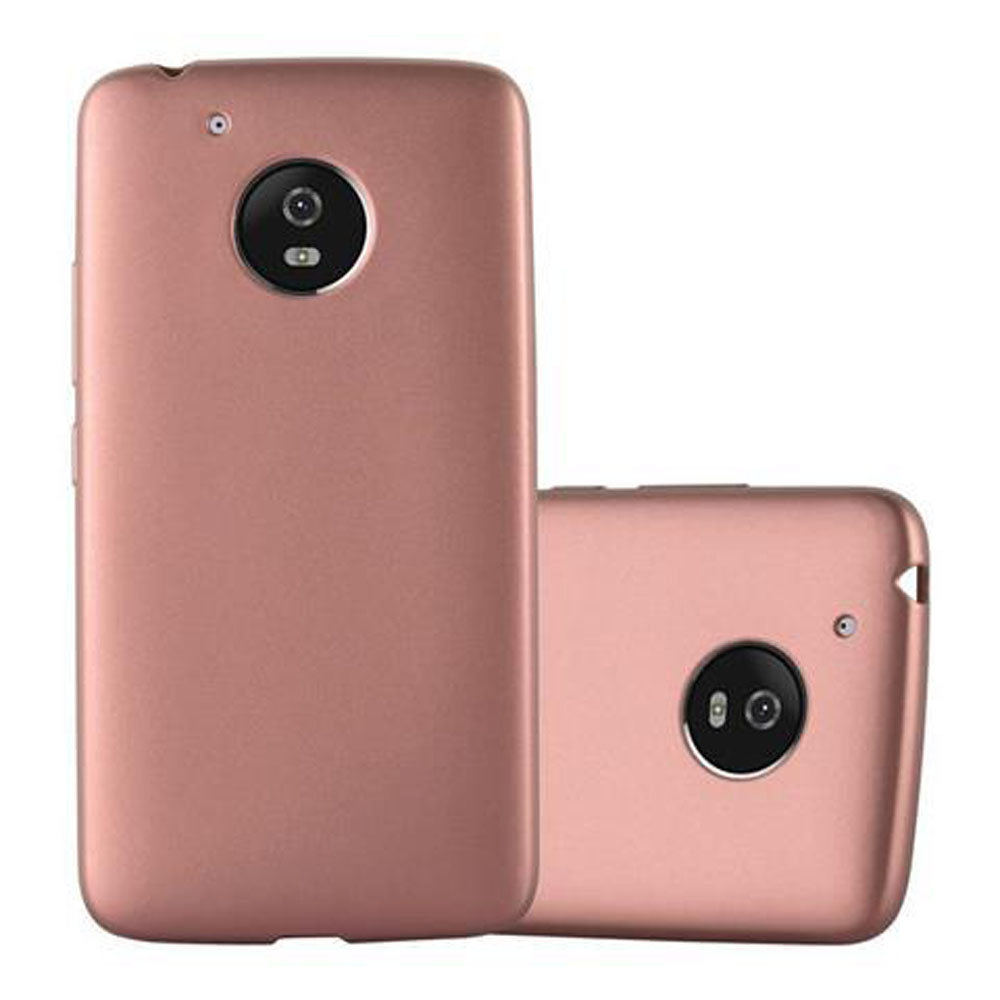 Pokrowiec Do Motorola MOTO G5 w METALLIC RÓŻOWE ZŁOTO Etui TPU Silikon Obudowa Ochronny Case Cover Cadorabo