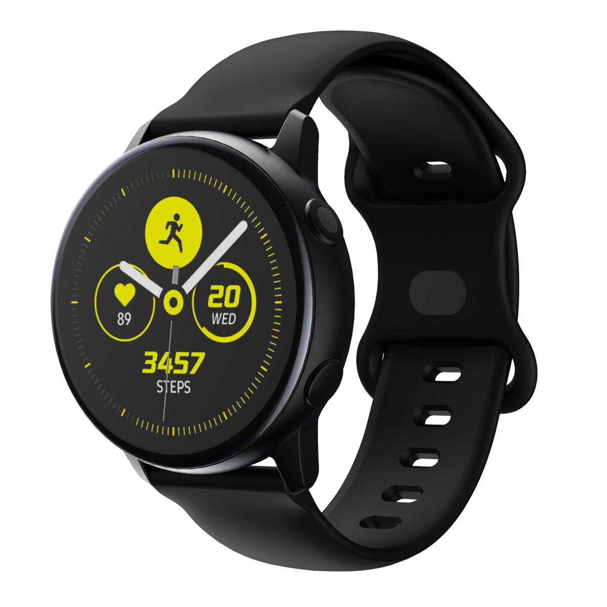 Cadorabo Silikonowa pasek 22mm kompatybilny z Samsung Galaxy Gear S3 / Gear 2 w CZARNY - Wymienna opaska do Huawei Watch GT do Watch 2 Pro do Ticwat..