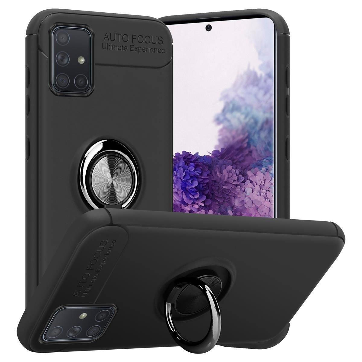 Pokrowiec Do Samsung Galaxy A71 5G Etui w CZARNO - SZARY TPU Silikon Obudowa Plecki Case Cover Ochronny Cadorabo
