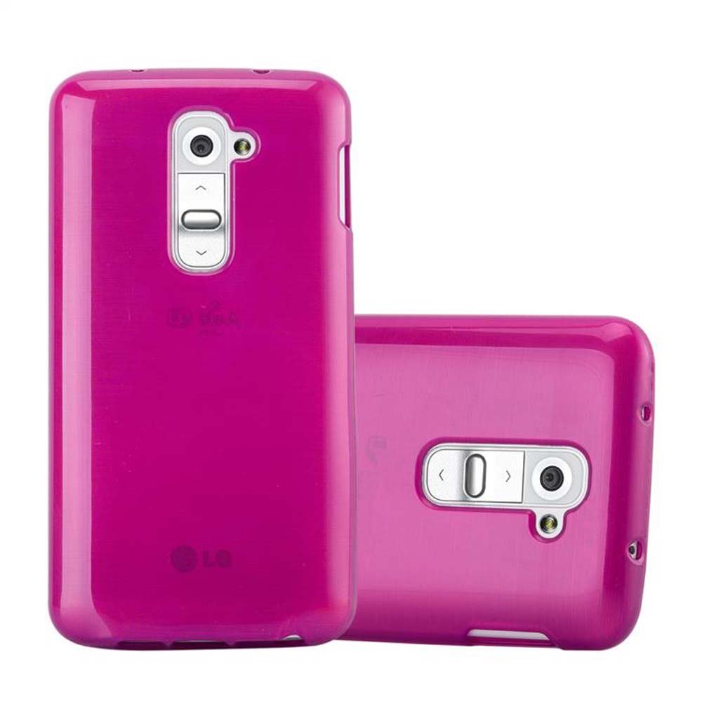 Cadorabo LG G2 Mini silikonowy futerał firmy cadorabo  TPU etui ochronne o wyglądzie szczotkowanej stal nierdzewna Brushed wzornictwo  etui na telefon komórkowy Bumper Case Back Cover, LG G2 Mini, różowy DE-116489